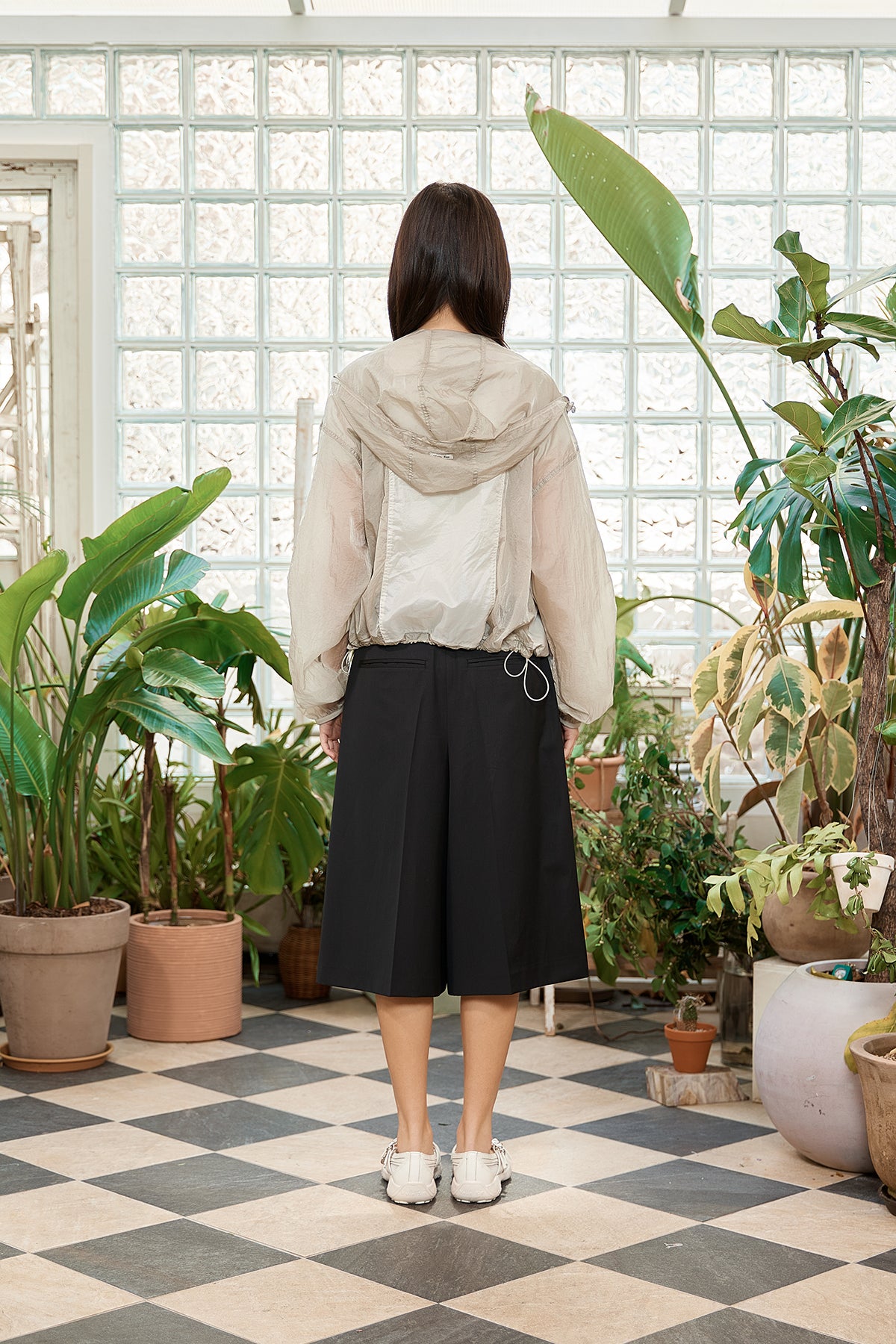 Matin Kim - Hoody Point Crop Light Windbreaker (Light Beige) product image 9 | TRAB K-Fashion Australia