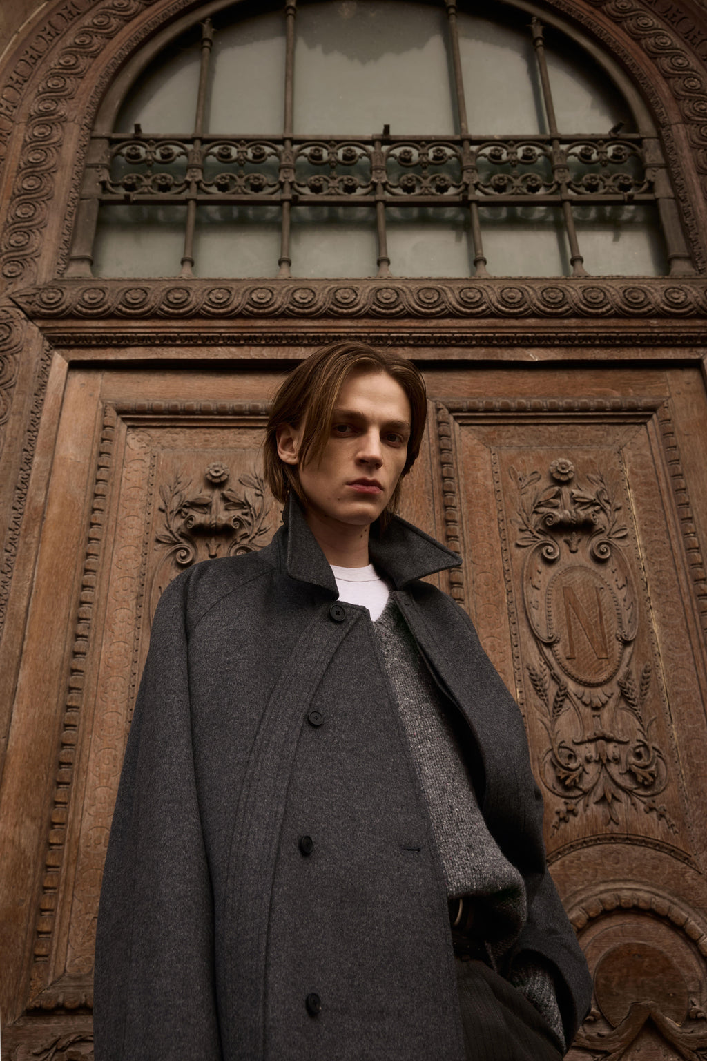 STU - Curved Double Line Mac Coat In Cashmere (Charcoal) product image 6 | TRAB K-Fashion Australia