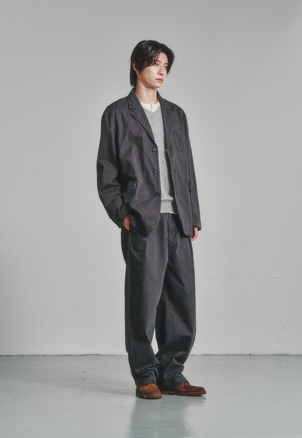 Art if acts - Washed 3 Button Blazer (Charcoal) product image 3 | TRAB K-Fashion Australia