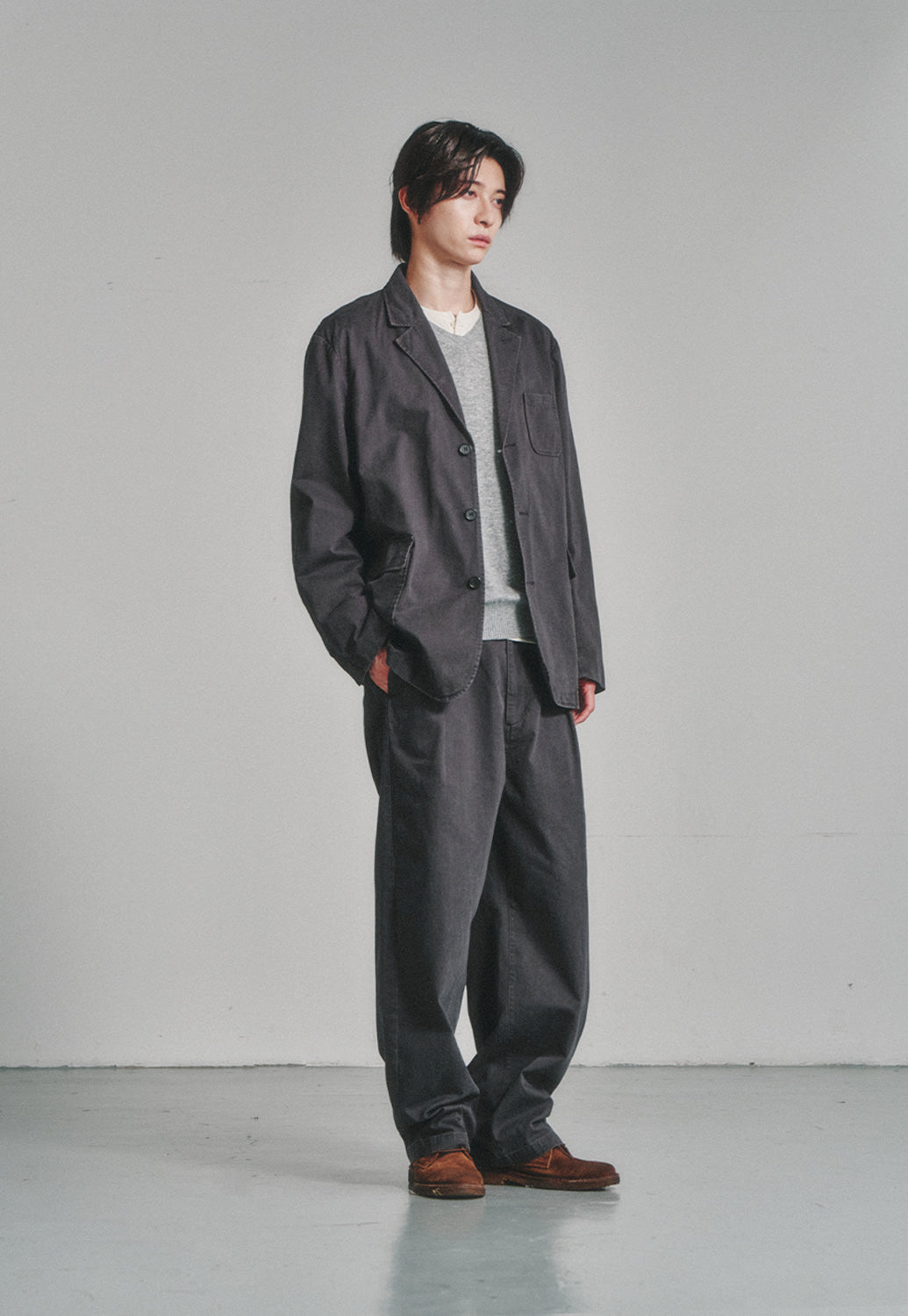 Art if acts - Washed 3 Button Blazer (Charcoal) product image 3 | TRAB K-Fashion Australia