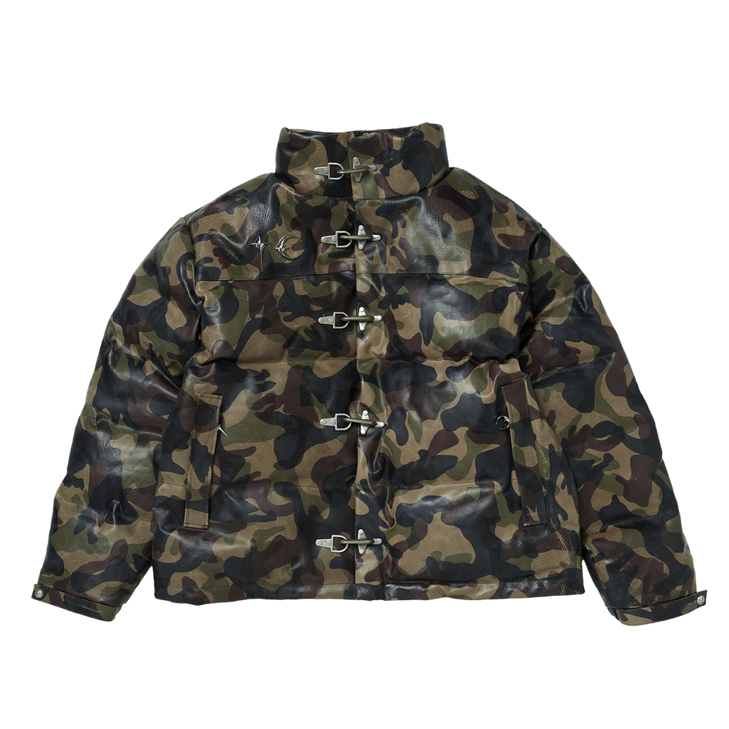 Thug Club - Leather Puffer Jacket (Camo) product image 1 | TRAB K-Fashion Australia