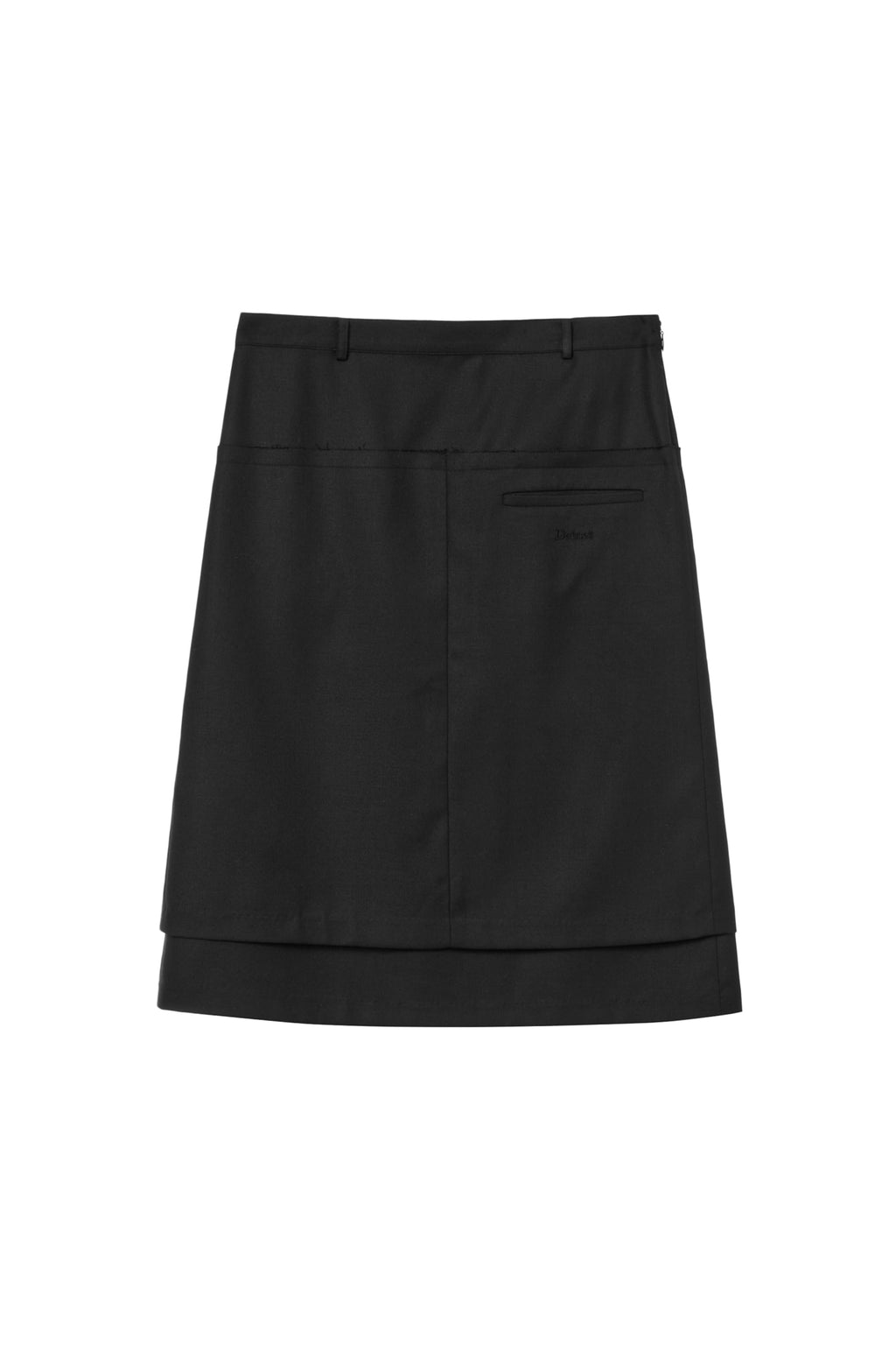 Deinet - Raw Edge Layered Midi Skirt (Black) product image 7 | TRAB K-Fashion Australia