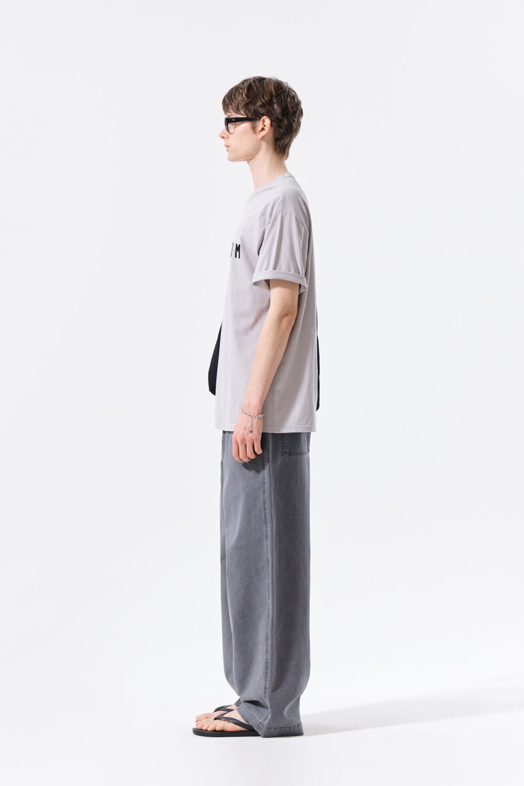 Matin Kim - Side Tab Washed Cotton Pants (Charcoal) product image 7 | TRAB K-Fashion Australia