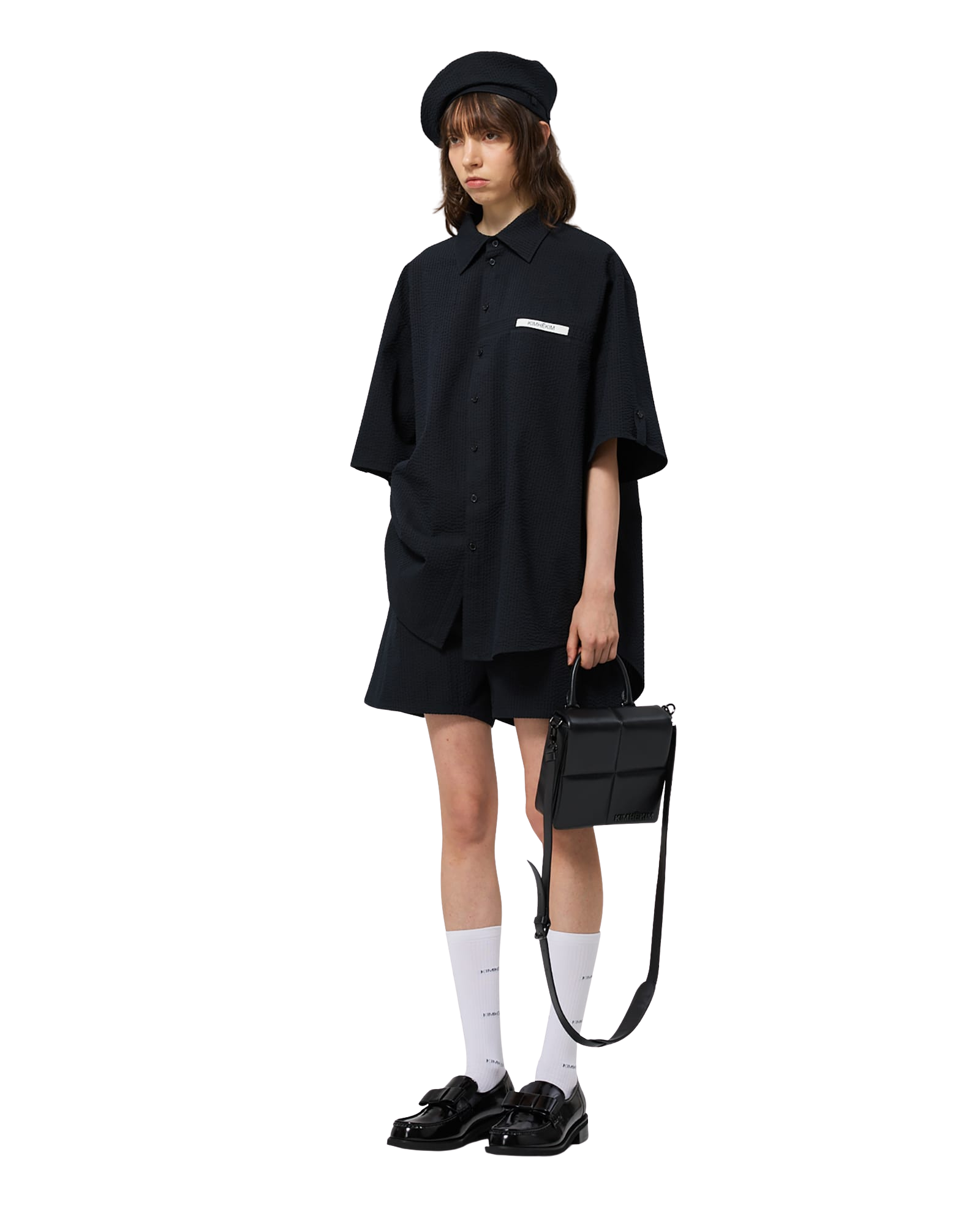 Kimhe Kim - Stripped Label Short Sleeves Shirt (Black) product image 12 | TRAB K-Fashion Australia