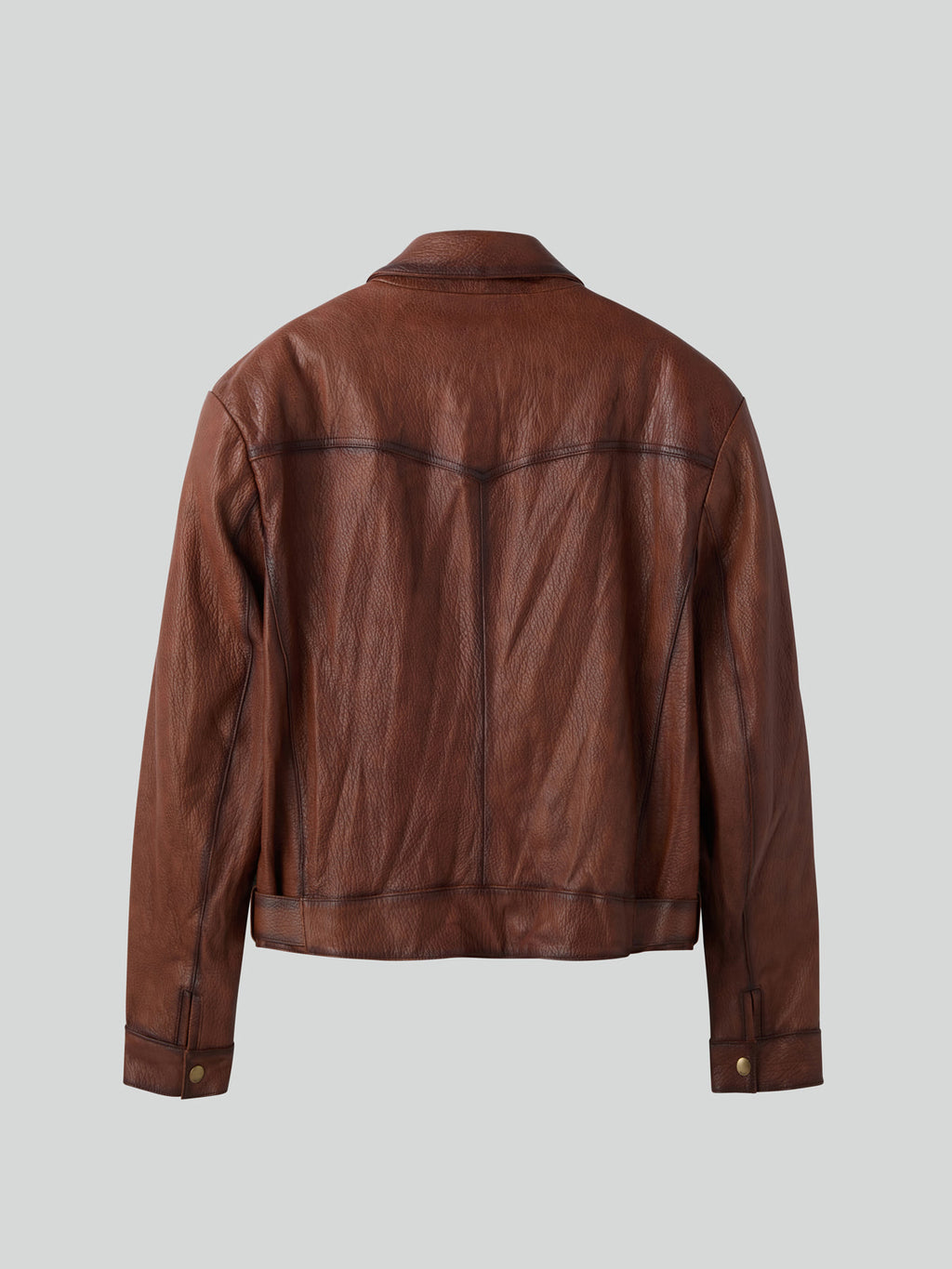 Recto - Vintage Effect Biker Jacket (Cognac) product image 6 | TRAB K-Fashion Australia