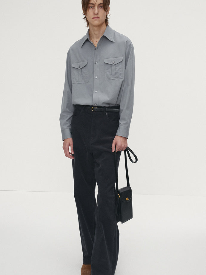 Tonywack - Sand-Washed Cotton Officer Shirt (Pale Blue) product image 4 | TRAB K-Fashion Australia