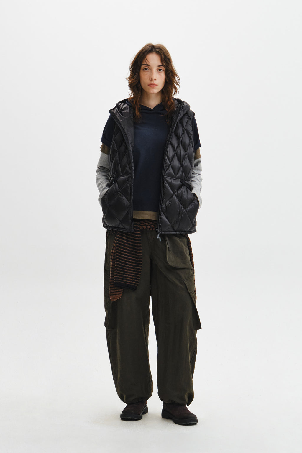 Matin Kim - Mix Quilted Light Down Vest (Black) product image 14 | TRAB K-Fashion Australia