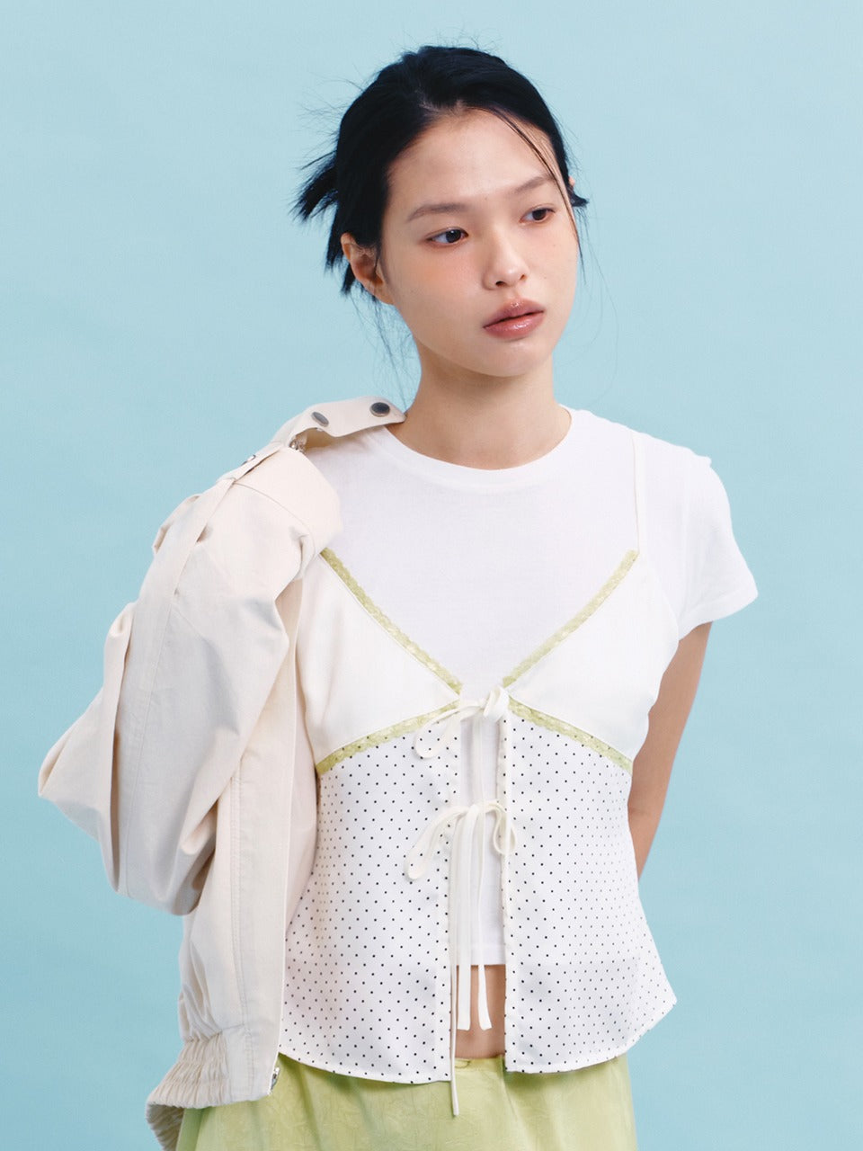 Margarin Fingers - Dot Lace Bustier (Cream) product image 1 | TRAB K-Fashion Australia