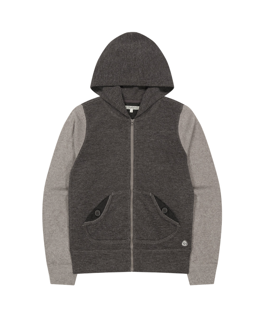Coyseio - Button Pocket Zip-Up Hoodie Cocoa product image 9 | TRAB K-Fashion Australia