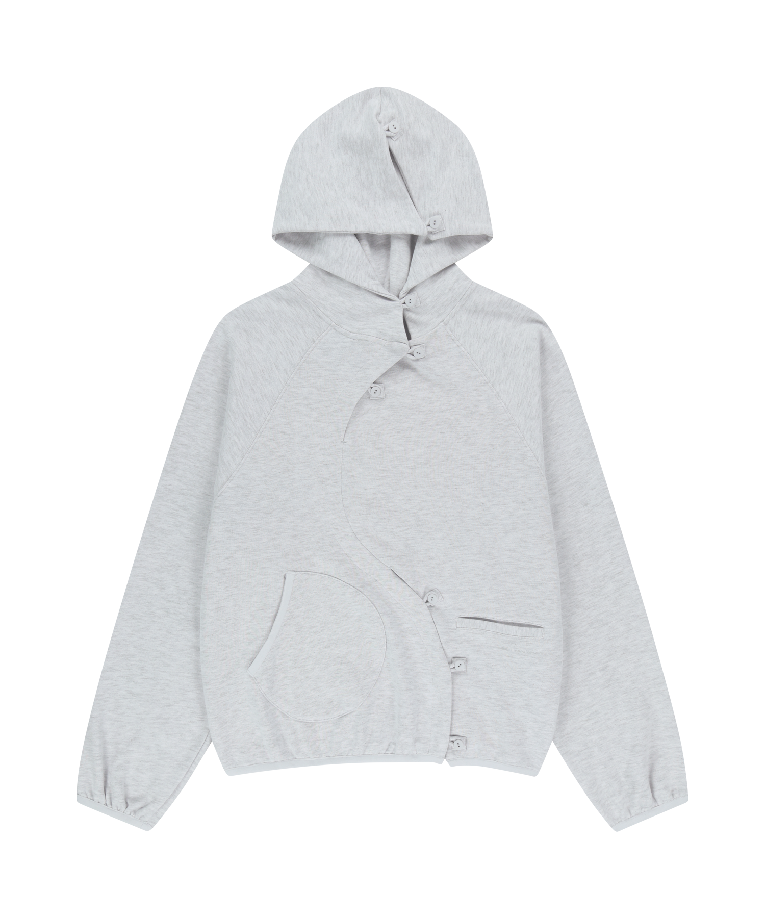 San San Gear - Button Hoodie (White Melange) product image 4 | TRAB K-Fashion Australia