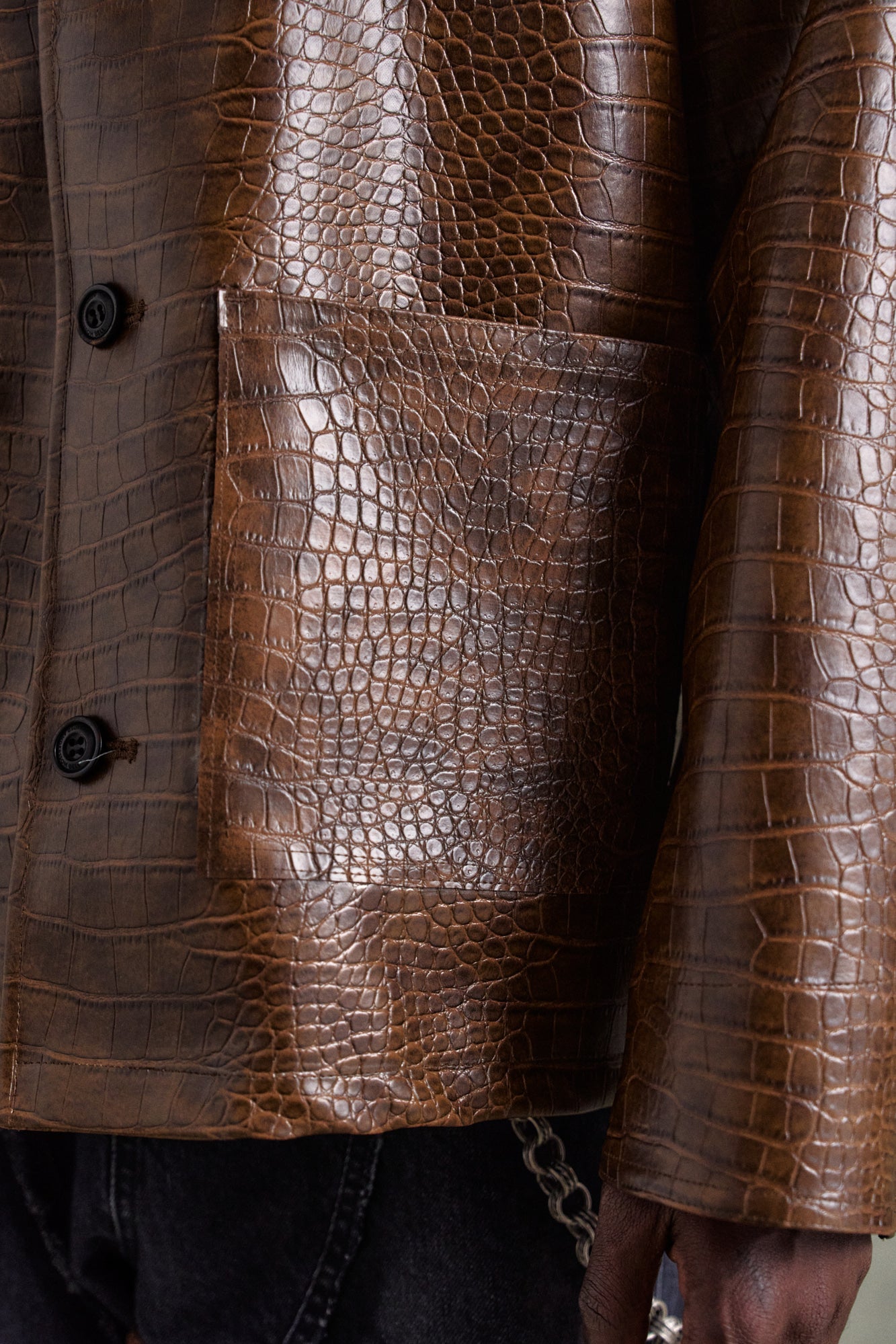 Andersson Bell - Faux Leather Work Jacket (Brown) product image 5 | TRAB K-Fashion Australia