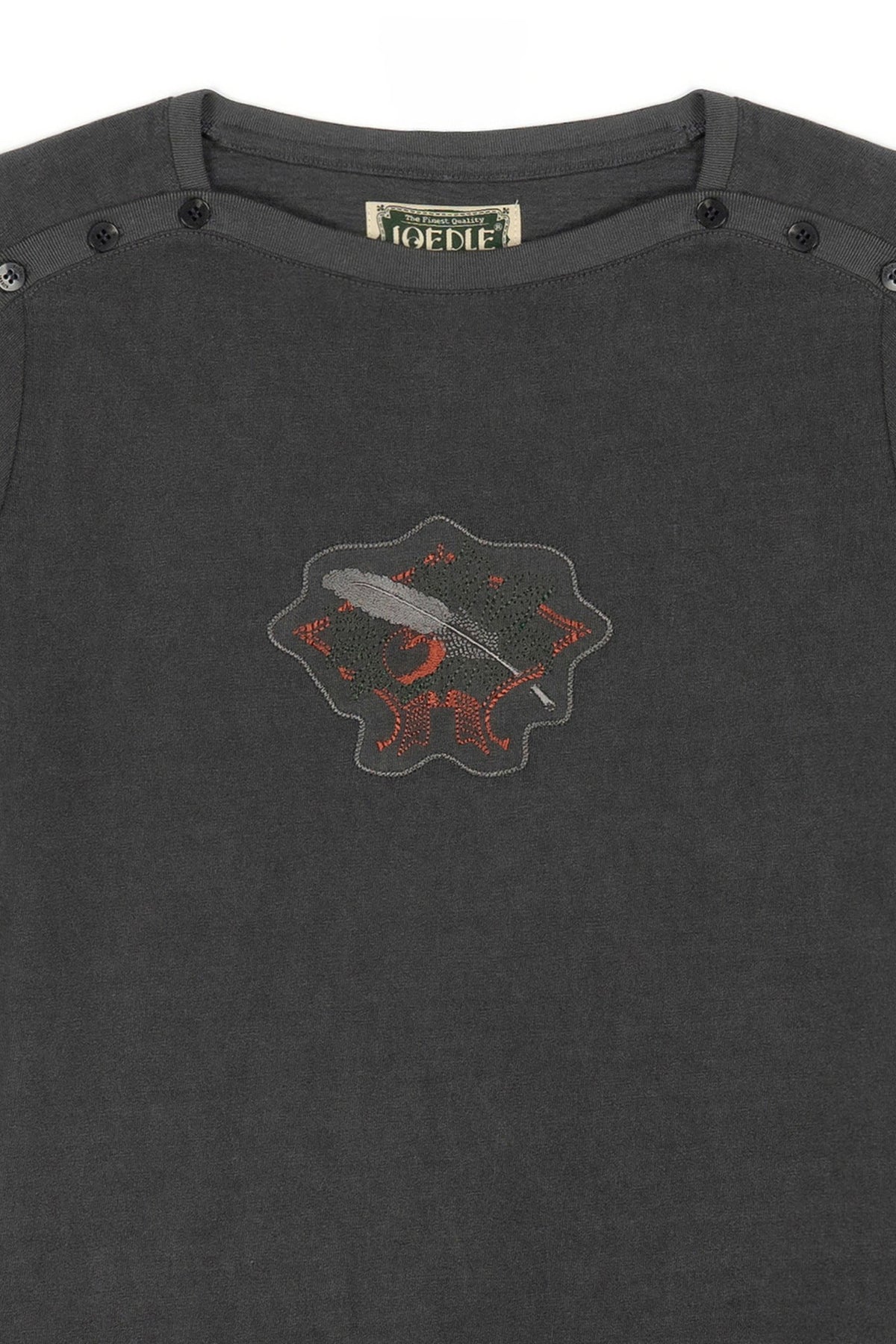 Ioedle - Freefall Fastening Boat Neck T-Shirt (Charcoal) product image 5 | TRAB K-Fashion Australia