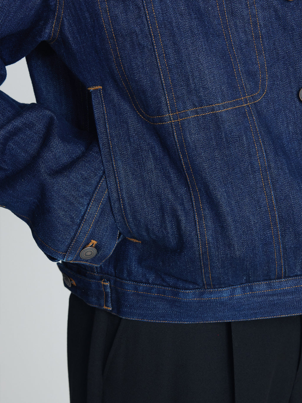 Tonywack - Cord-Collar Indigo Denim Trucker (Rinsed Indigo) product image 8 | TRAB K-Fashion Australia