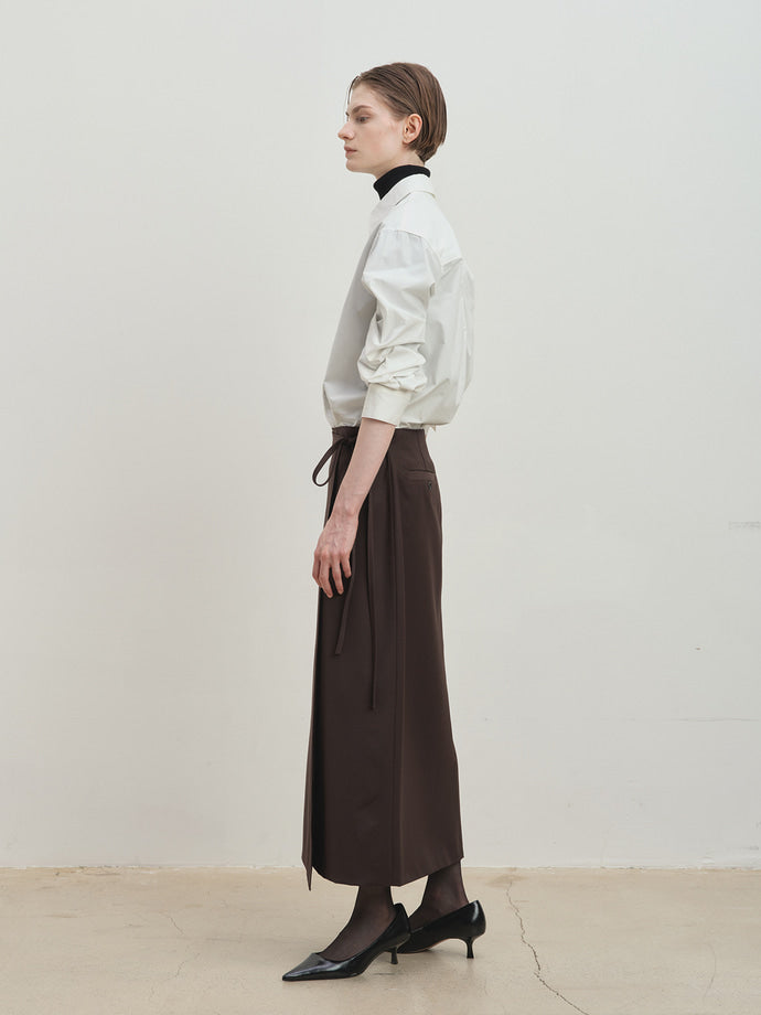 Tonywack - Wool Wrap Midi-Skirt (Ebony) product image 4 | TRAB K-Fashion Australia