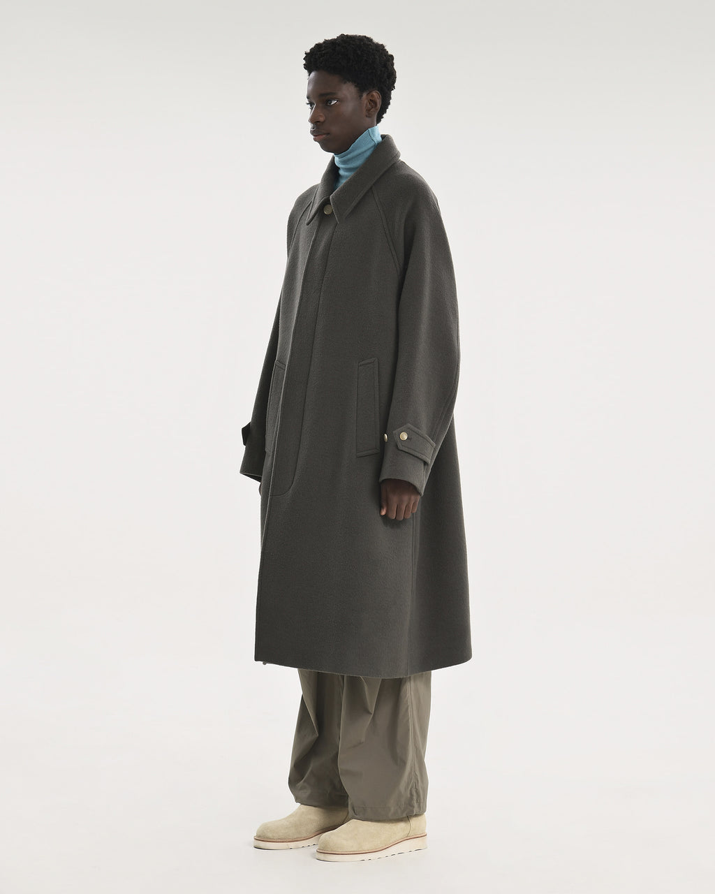 Brownyard - Balmacaan Coat (Olive Grey) product image 3 | TRAB K-Fashion Australia