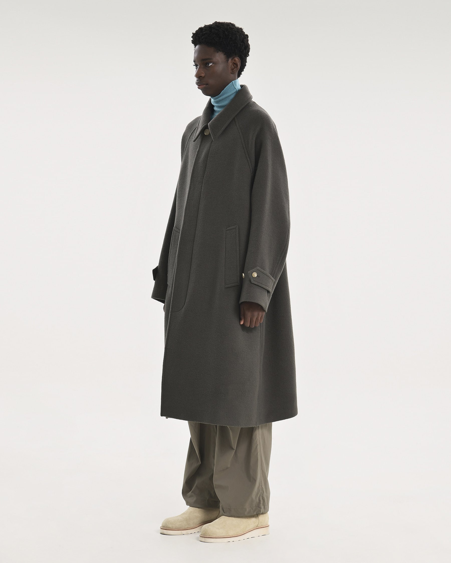 Brownyard - Balmacaan Coat (Olive Grey) product image 3 | TRAB K-Fashion Australia