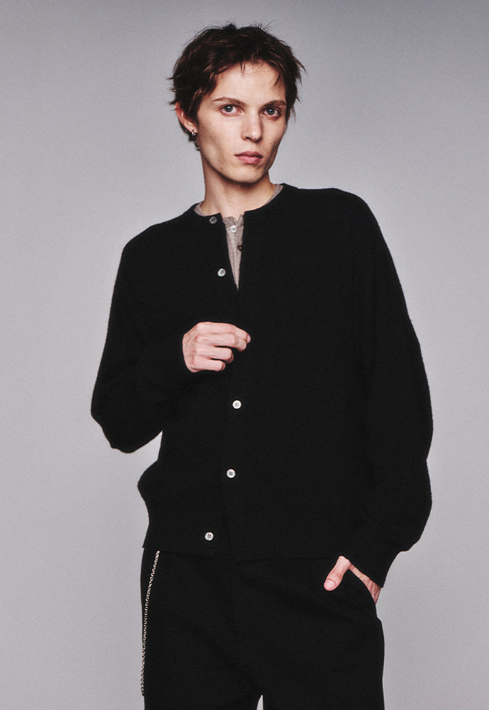 Art if acts - Wholegarment Round Neck Cardigan (Black) product image 5 | TRAB K-Fashion Australia