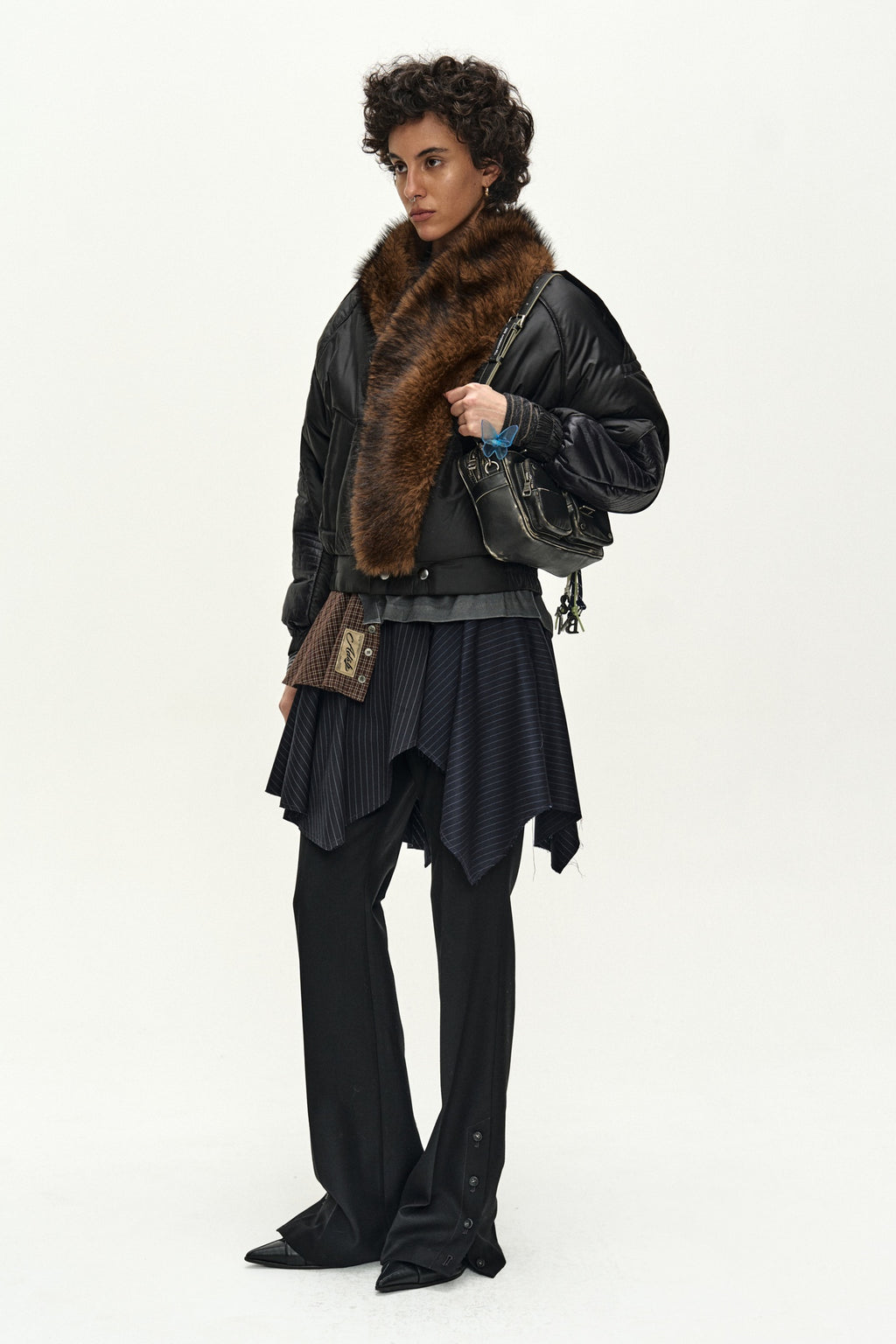 Andersson Bell - Fur Shawl Collar Puffer Jacket (Black) product image 3 | TRAB K-Fashion Australia