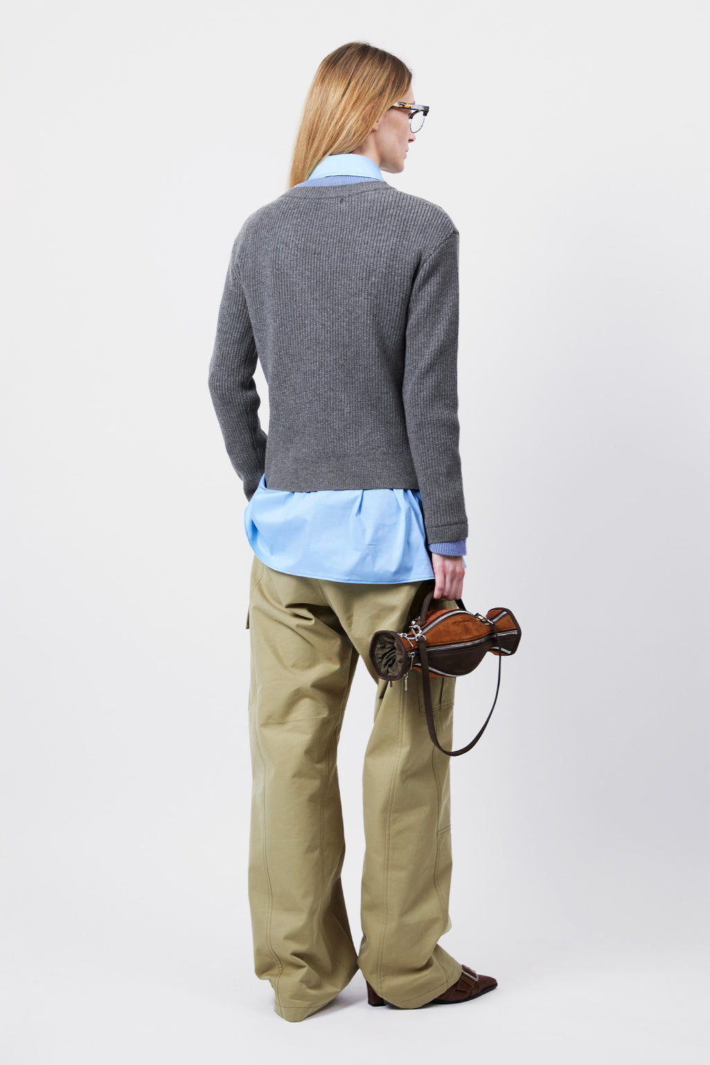 Andersson Bell - Button Slim Knit Cardigan (Grey) product image 2 | TRAB K-Fashion Australia