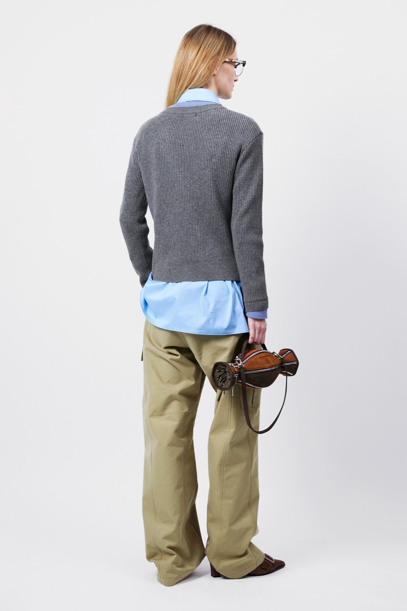 Andersson Bell - Button Slim Knit Cardigan (Grey) product image 2 | TRAB K-Fashion Australia