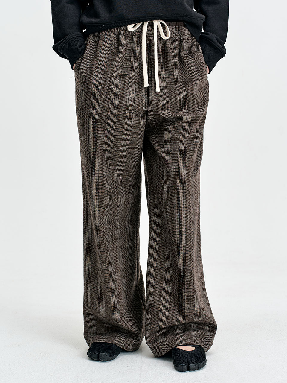 Mardi Mercredi - Wool Pants Glen Check (Brown) product image 1 | TRAB K-Fashion Australia