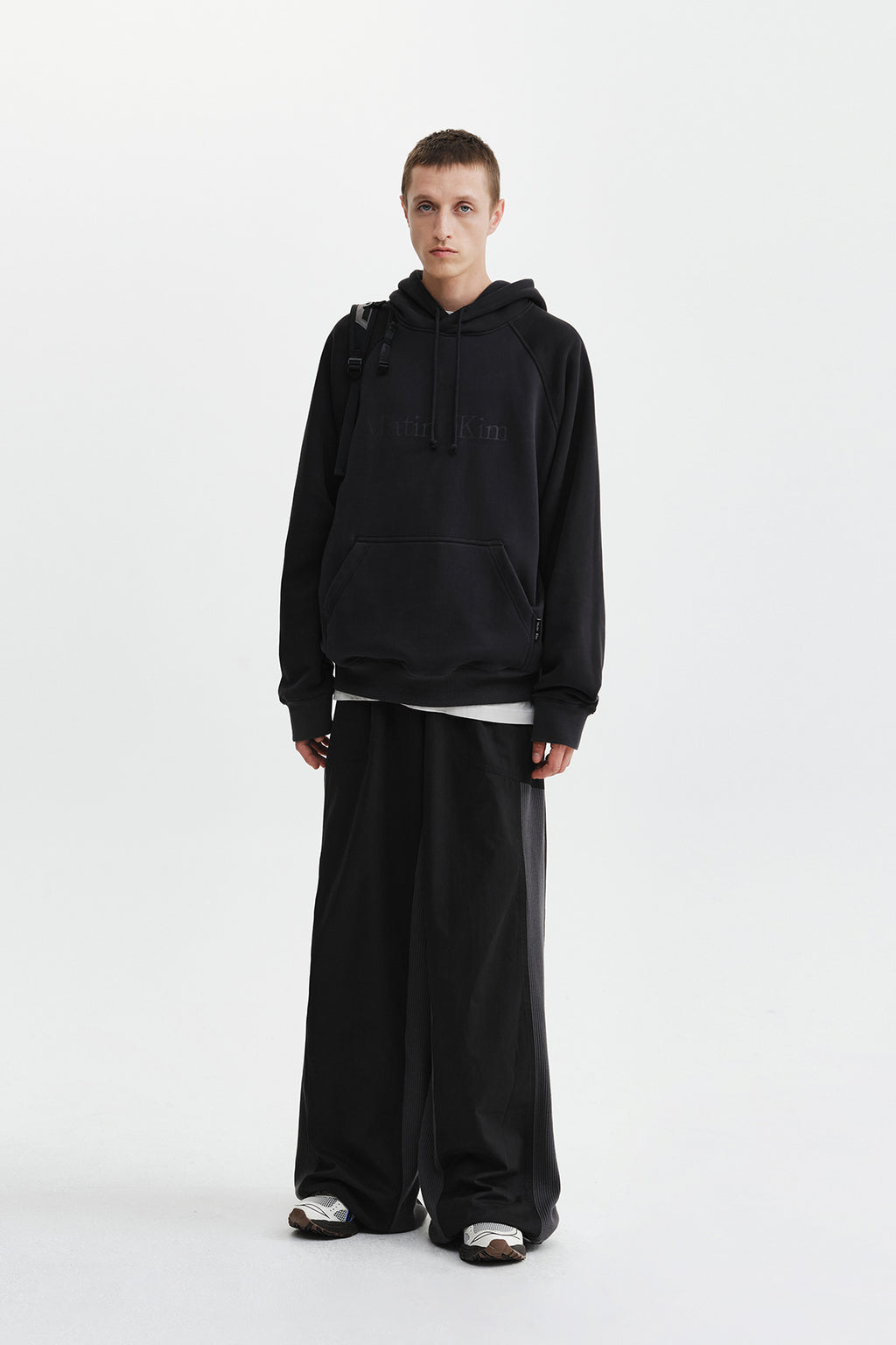 Matin Kim - Color Block Logo Hoody Top (Black) product image 9 | TRAB K-Fashion Australia