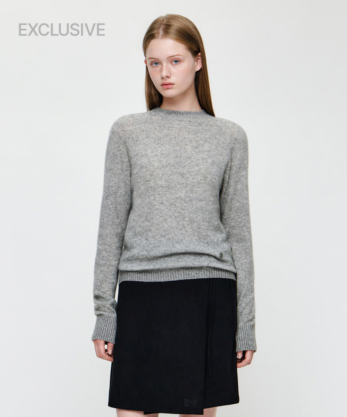 Marithe & Francois Girbaud - Premium Merino Wool Half Neck Knit (Heather Gray) product image 1 | TRAB K-Fashion Australia