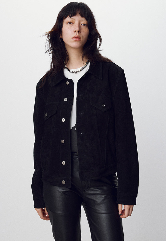 Tonywack - Suede Cropped Trucker (Black) product image 4 | TRAB K-Fashion Australia