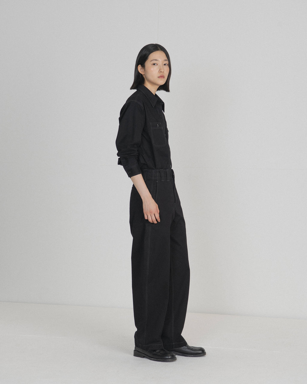 Brownyard - Washed Work Shirt (Black) product image 2 | TRAB K-Fashion Australia