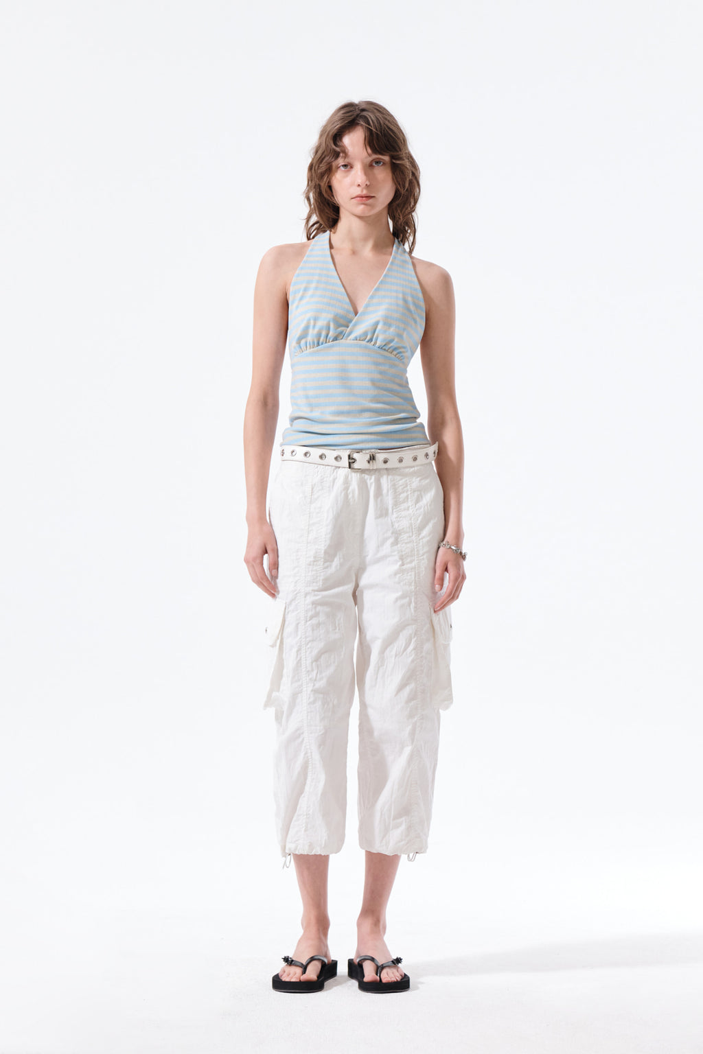 Matin Kim - Striped Halter Neck Top (Light Blue) product image 9 | TRAB K-Fashion Australia