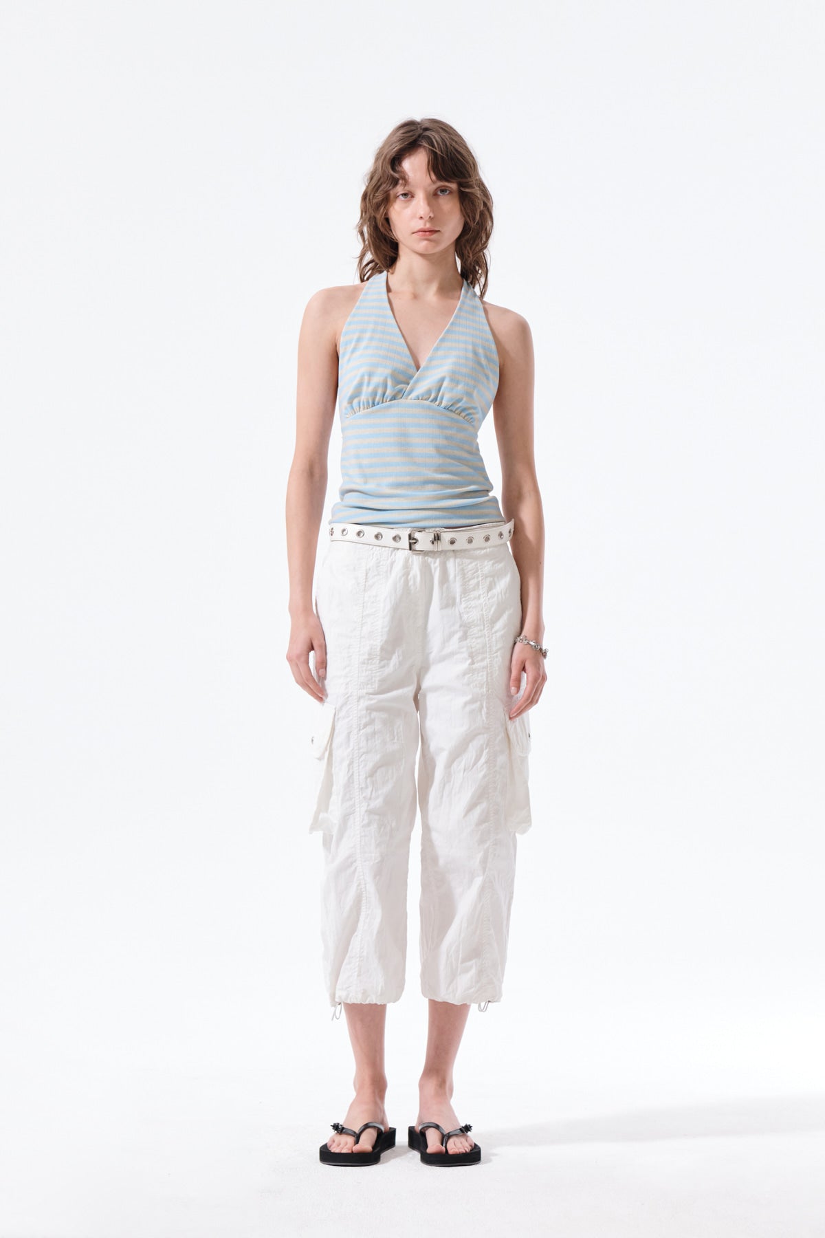 Matin Kim - Striped Halter Neck Top (Light Blue) product image 9 | TRAB K-Fashion Australia