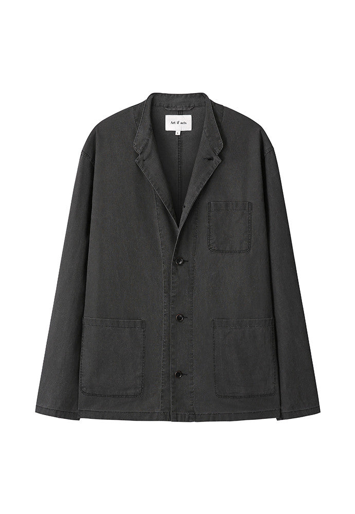 Art if acts - Linen Oriental Band Collar Jacket (Black) product image 7 | TRAB K-Fashion Australia