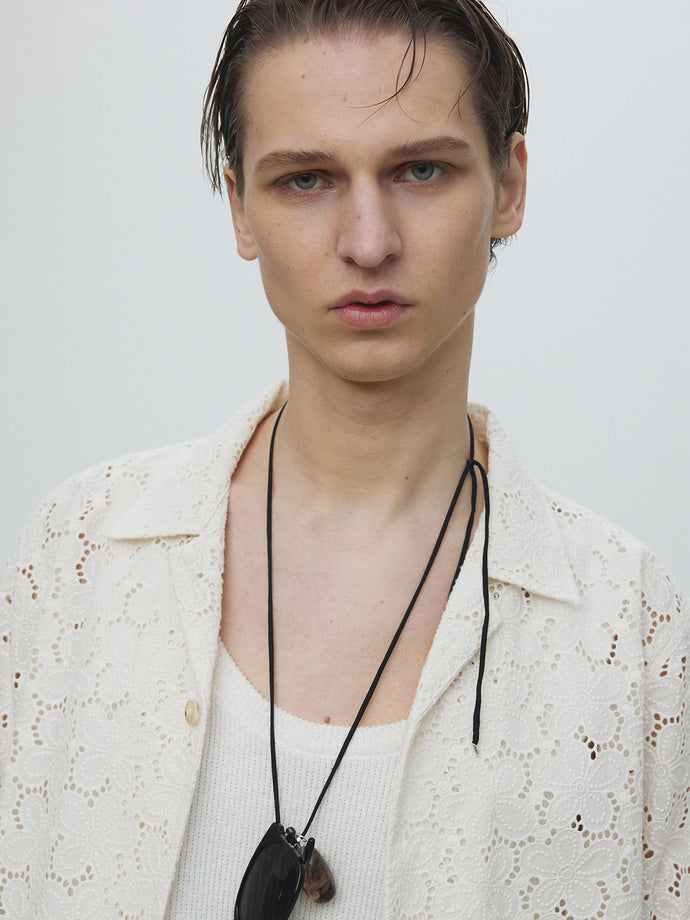 Tonywack - Crocheted Cotton Lace Shirt (Ivory) product image 6 | TRAB K-Fashion Australia