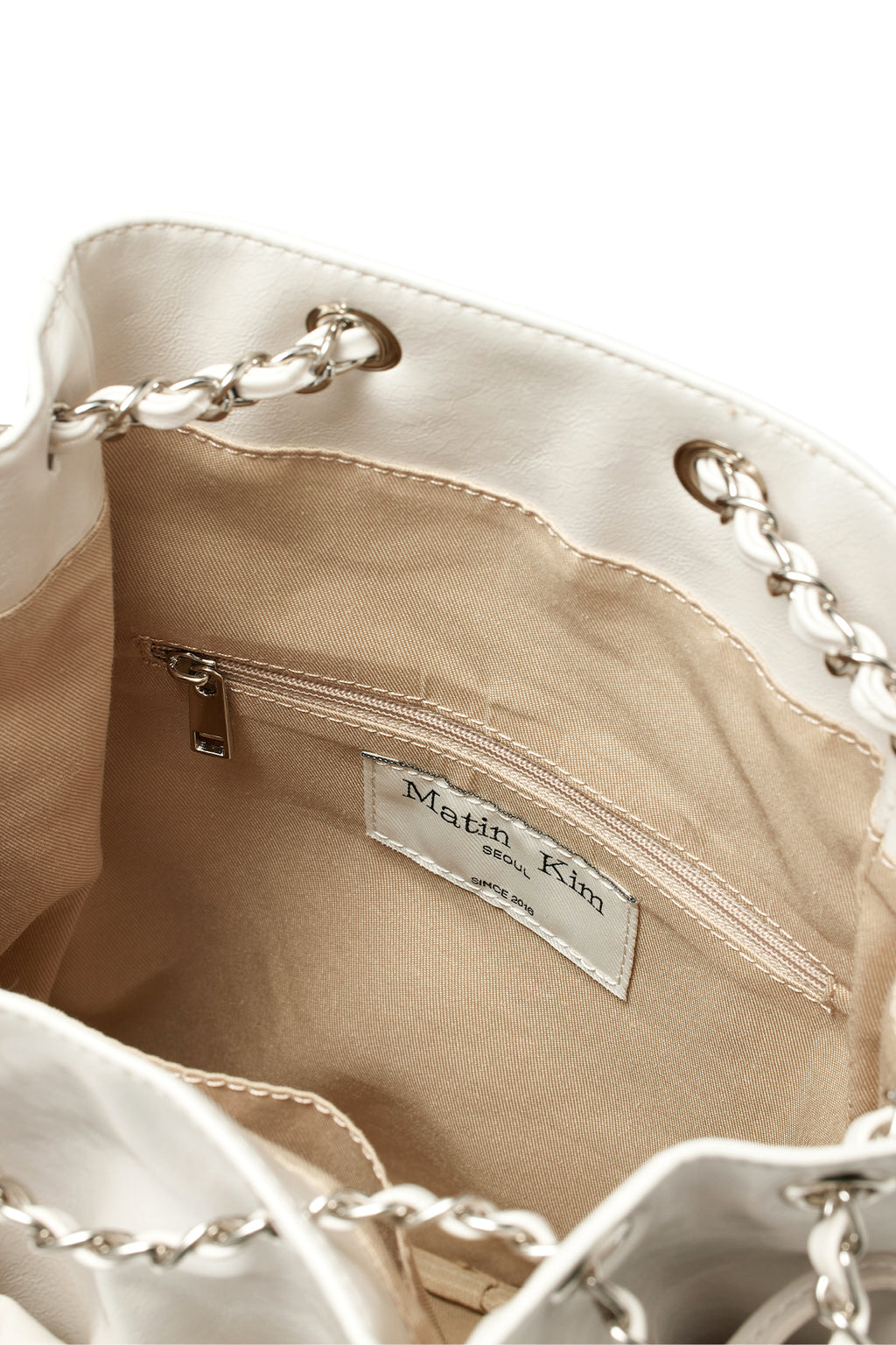 Matin Kim - Draw String Ribbon Back Pack (Ivory) product image 5 | TRAB K-Fashion Australia