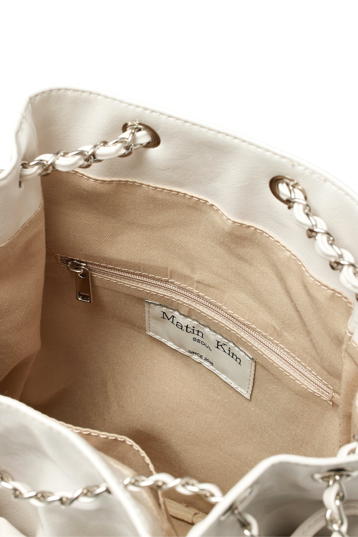 Matin Kim - Draw String Ribbon Back Pack (Ivory) product image 5 | TRAB K-Fashion Australia