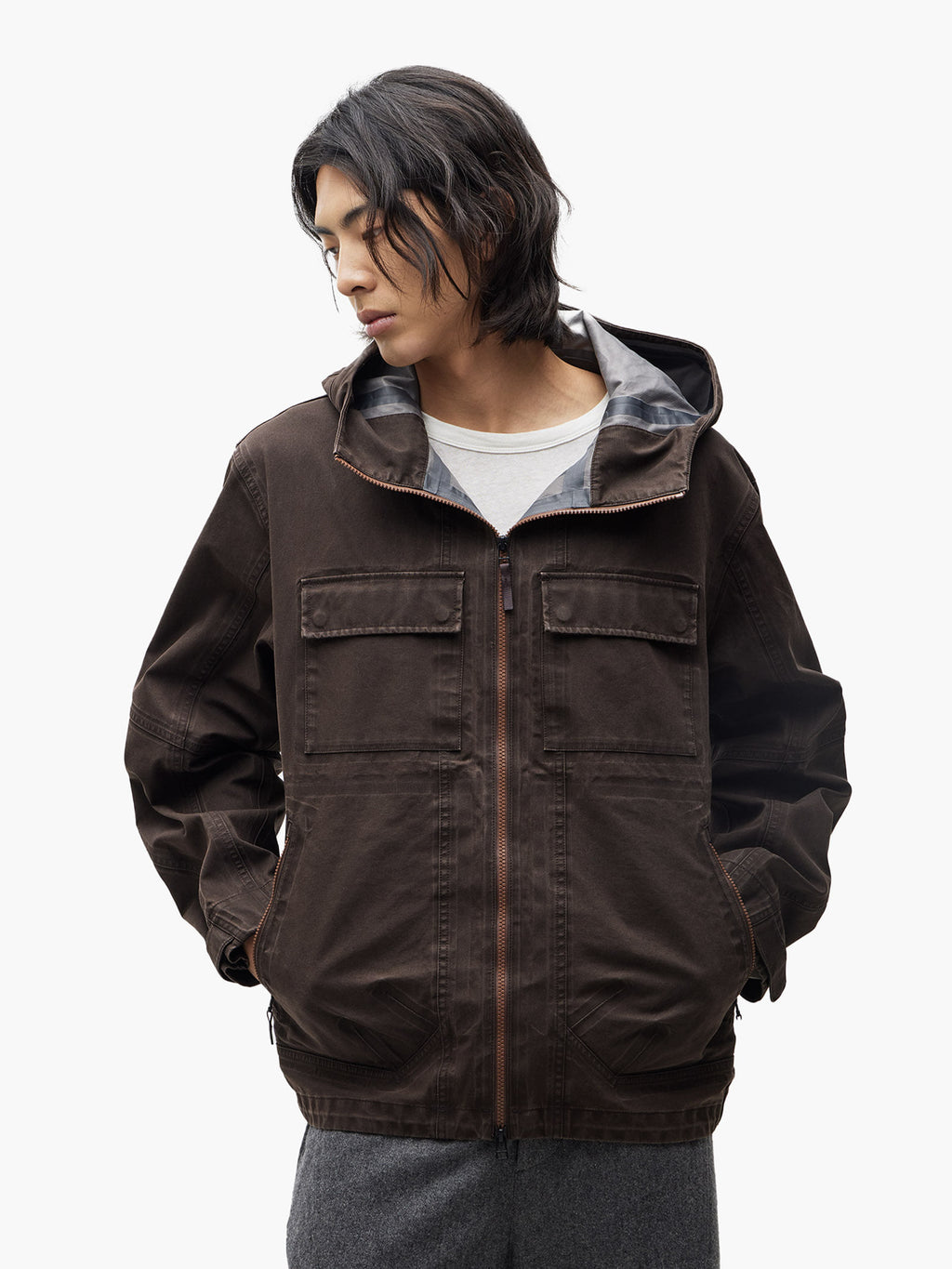 Jiyong Kim - Multi Pocket Jacket (Brown) product image 2 | TRAB K-Fashion Australia