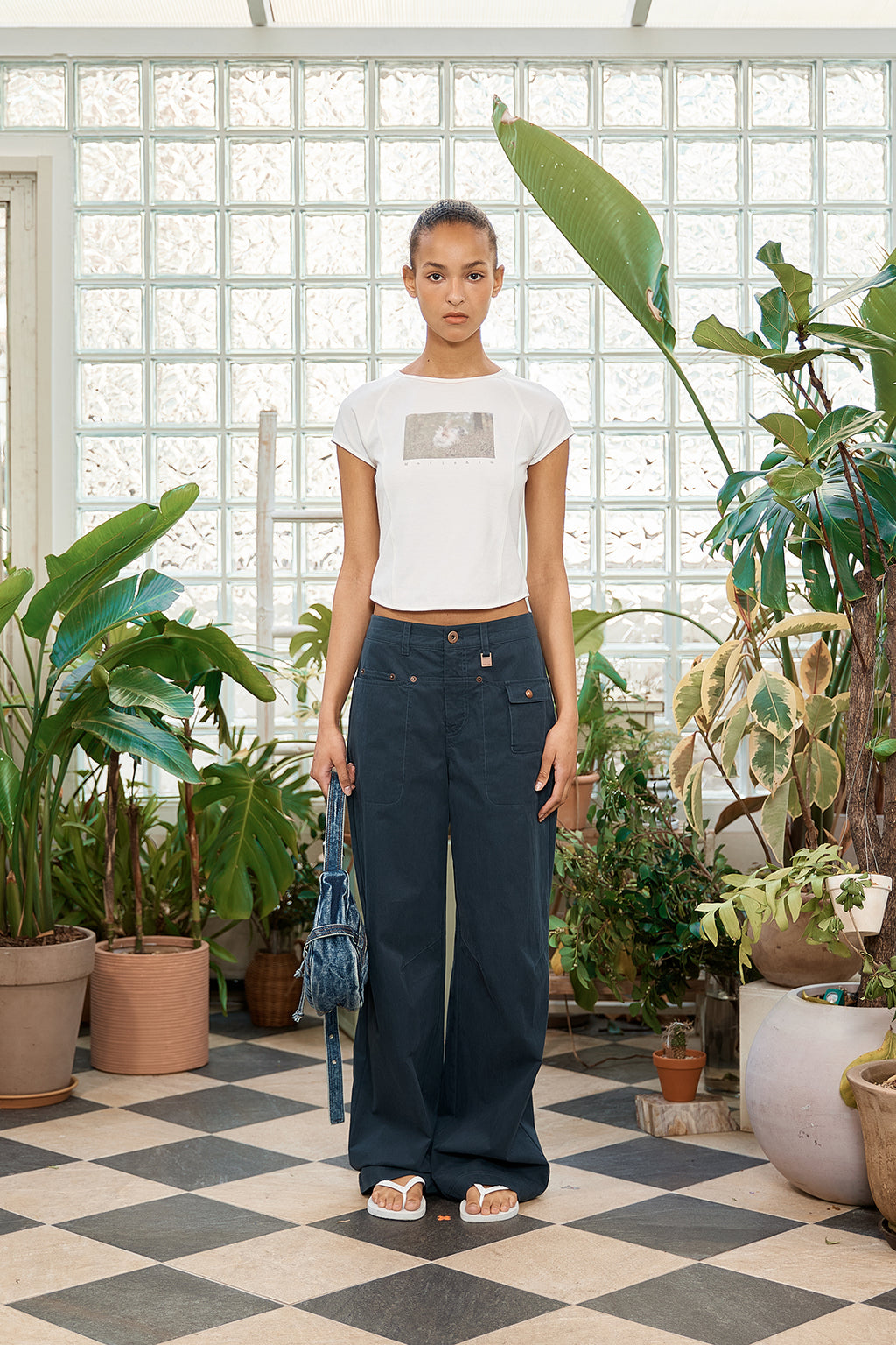 Matin Kim - Rabbit Printing Raglan Slim Top (White) product image 5 | TRAB K-Fashion Australia