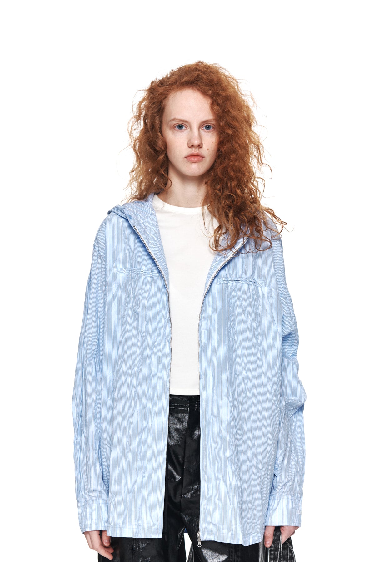 Matin Kim - Crinkle Hoody Shirt Jumper (Sky) product image 5 | TRAB K-Fashion Australia