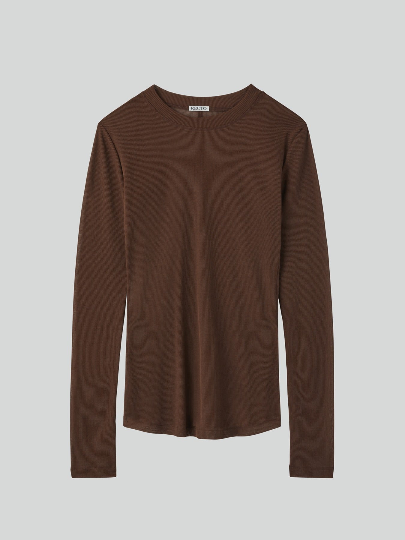 Recto - Sheer Jersey Long Sleeve Top (Red Brown) product image 1 | TRAB K-Fashion Australia