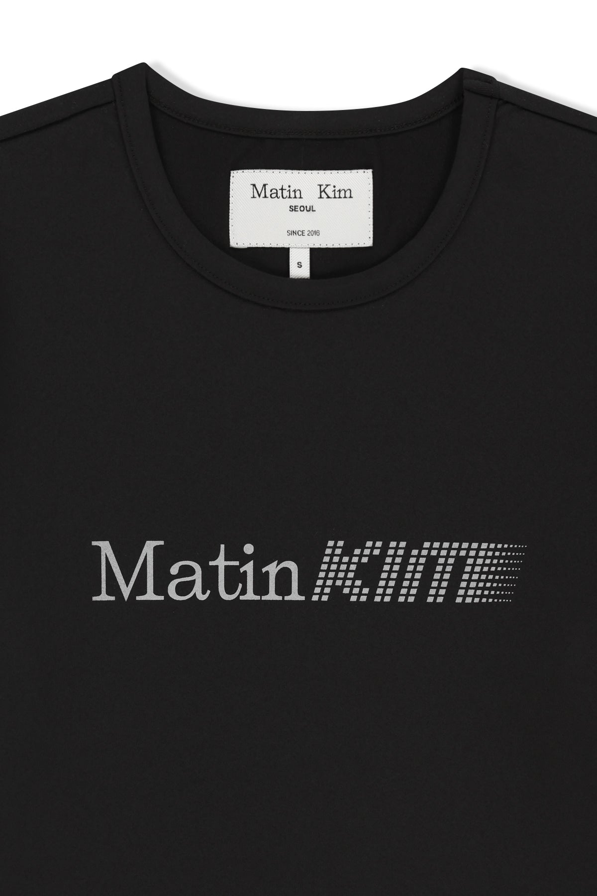 Matin Kim - Matin Pace Reflective Logo Slim Top (Black) product image 3 | TRAB K-Fashion Australia