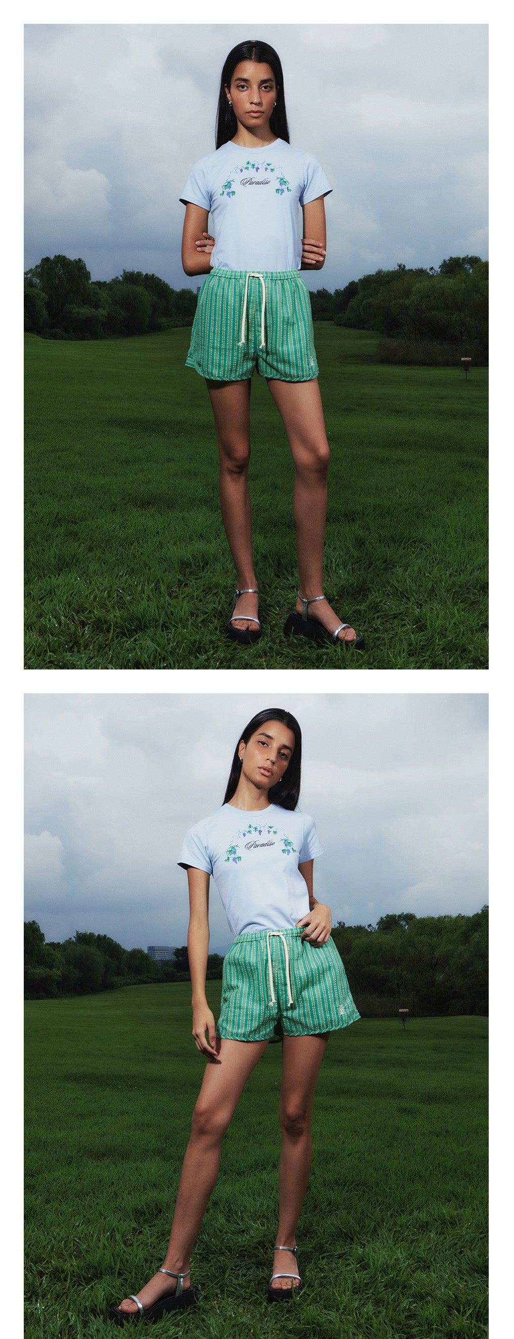 Kijun - Paradise T-Shirt Dusty (Sky Blue) product image 1 | TRAB K-Fashion Australia