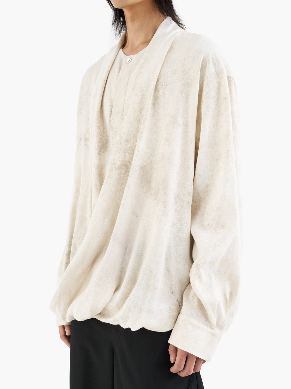 Jiyong Kim - Bio Draped Shirt (Bio-Processed Off-White) product image 6 | TRAB K-Fashion Australia