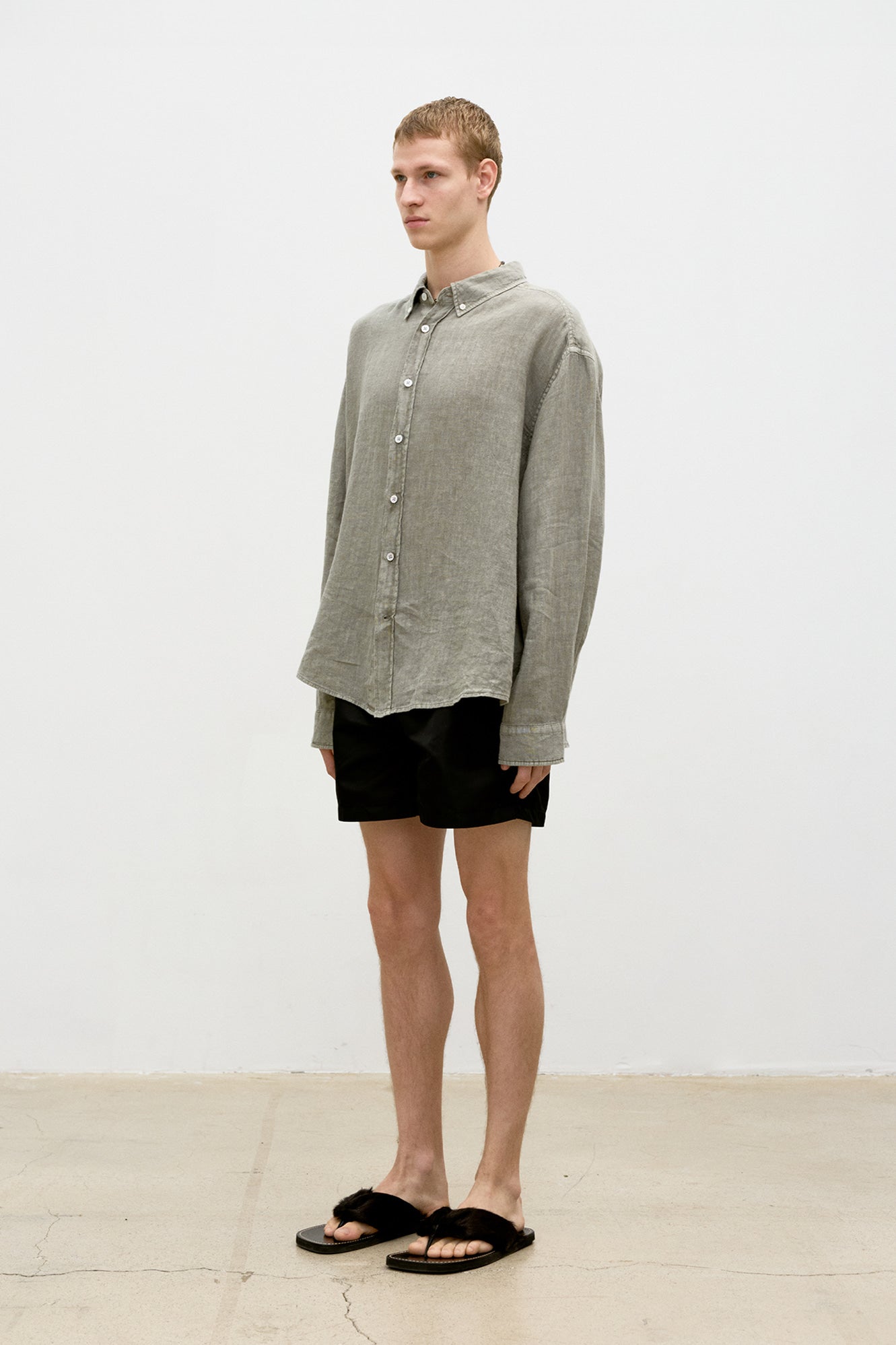 Coor - Linen Dyed Oversized Shirt (Washed Sand Beige) product image 3 | TRAB K-Fashion Australia