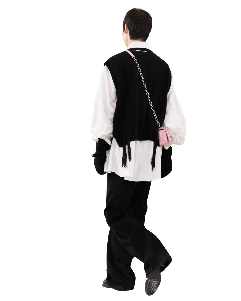 Kimhe Kim - Fringed Knit Vest (Black) product image 6 | TRAB K-Fashion Australia