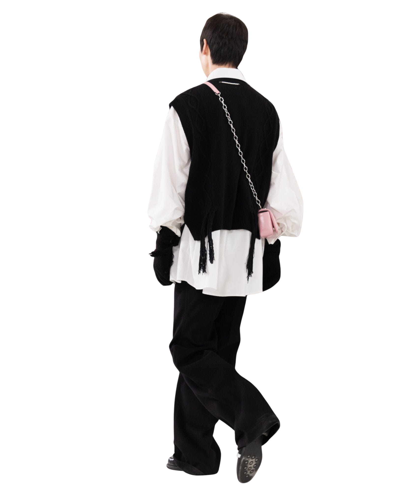 Kimhe Kim - Fringed Knit Vest (Black) product image 6 | TRAB K-Fashion Australia