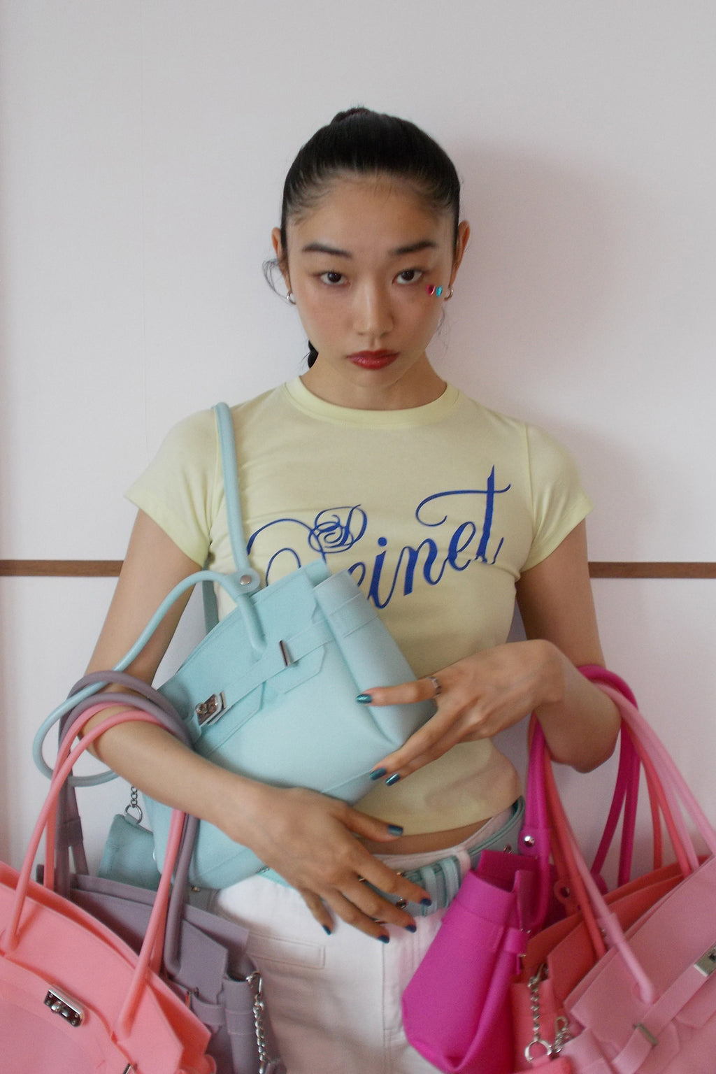 Deinet - Rose Typo Graphic T-Shirt (Light Yellow) product image 1 | TRAB K-Fashion Australia