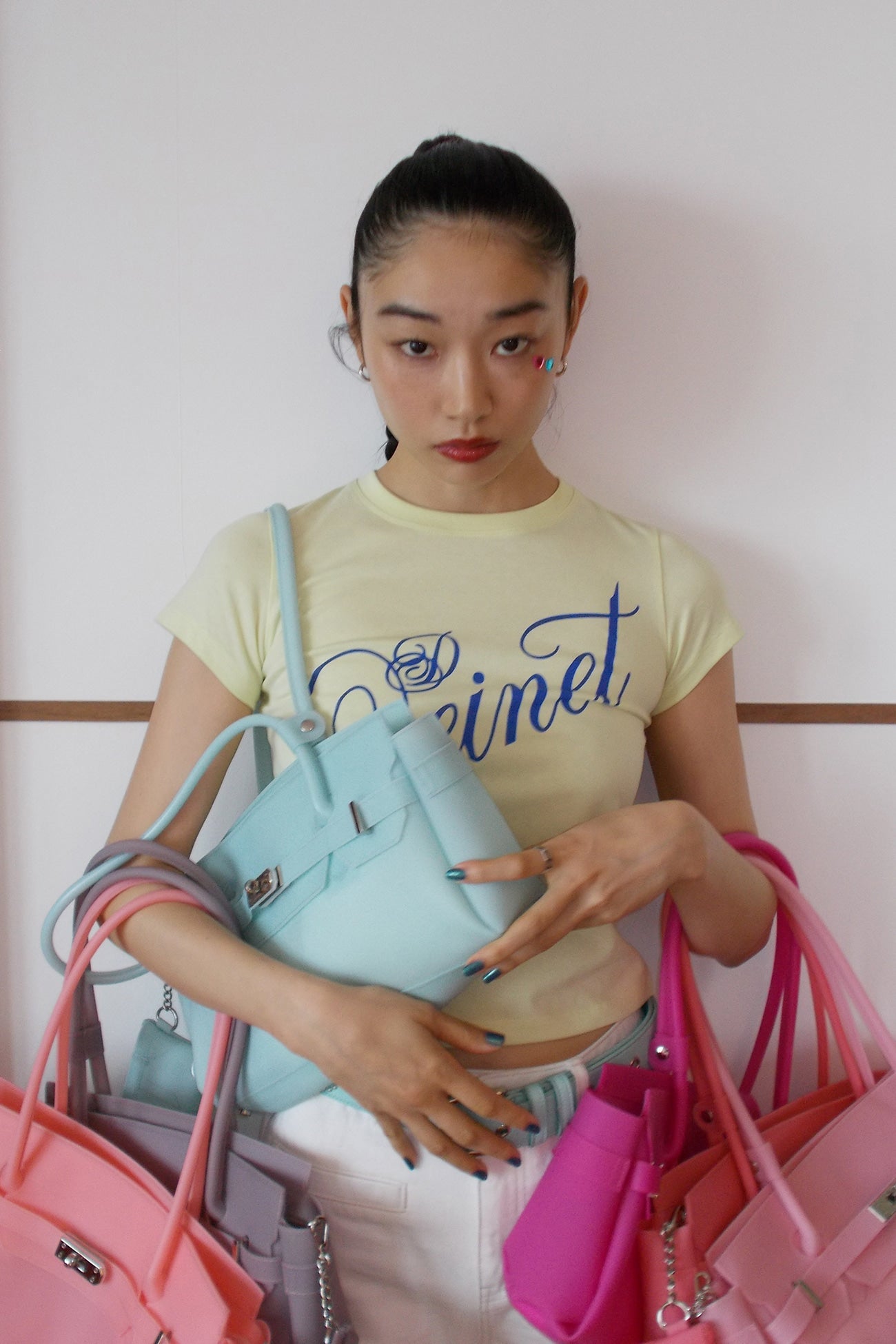 Deinet - Rose Typo Graphic T-Shirt (Light Yellow) product image 1 | TRAB K-Fashion Australia