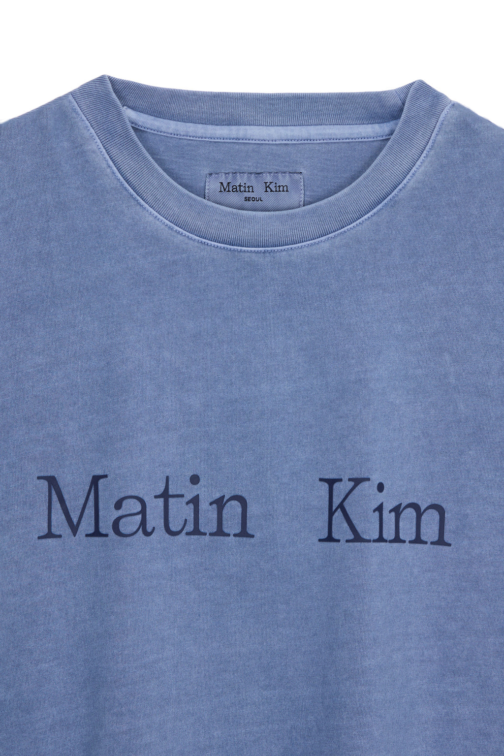 Matin Kim - Pigment Logo Top (Powder Blue) product image 3 | TRAB K-Fashion Australia