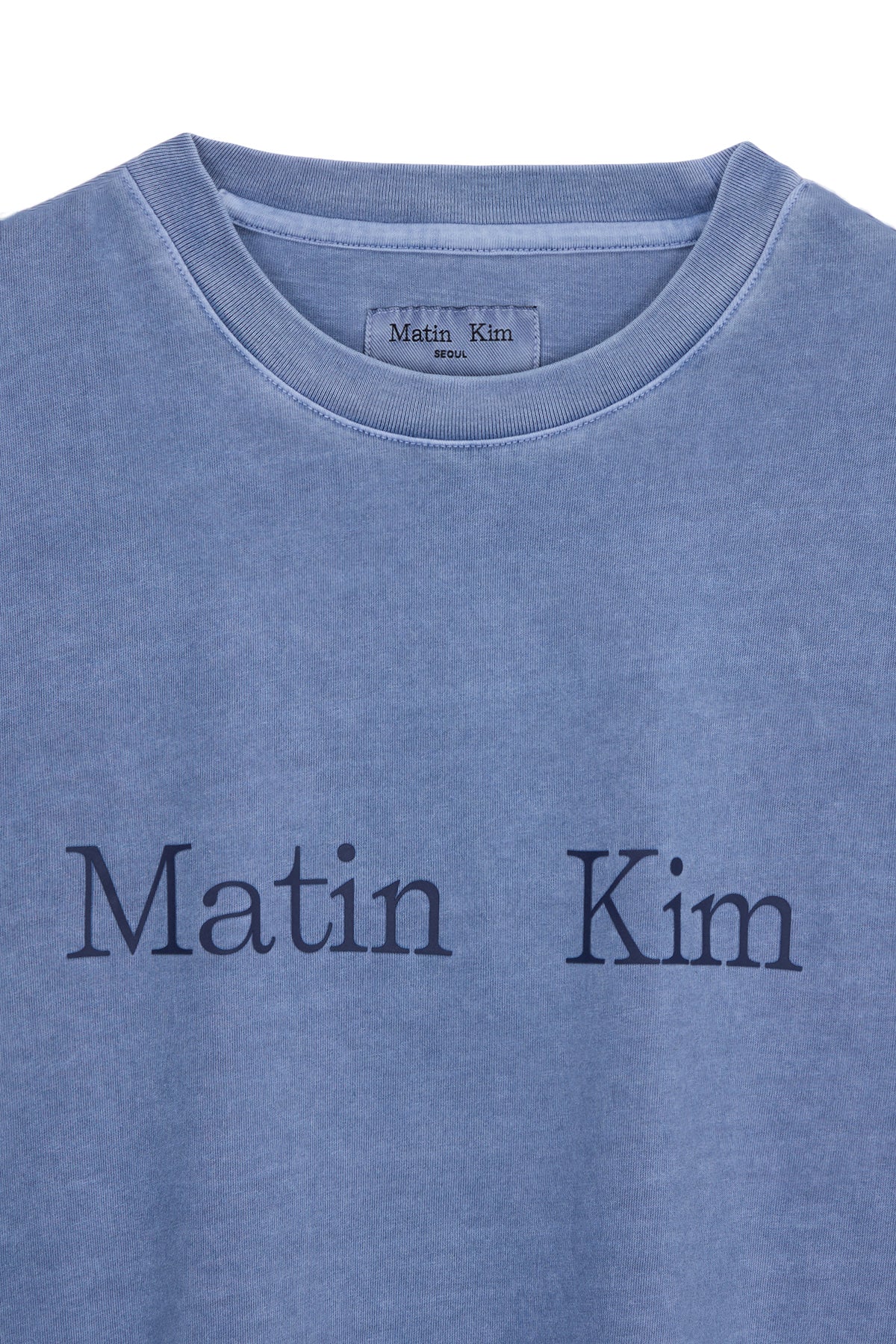 Matin Kim - Pigment Logo Top (Powder Blue) product image 3 | TRAB K-Fashion Australia