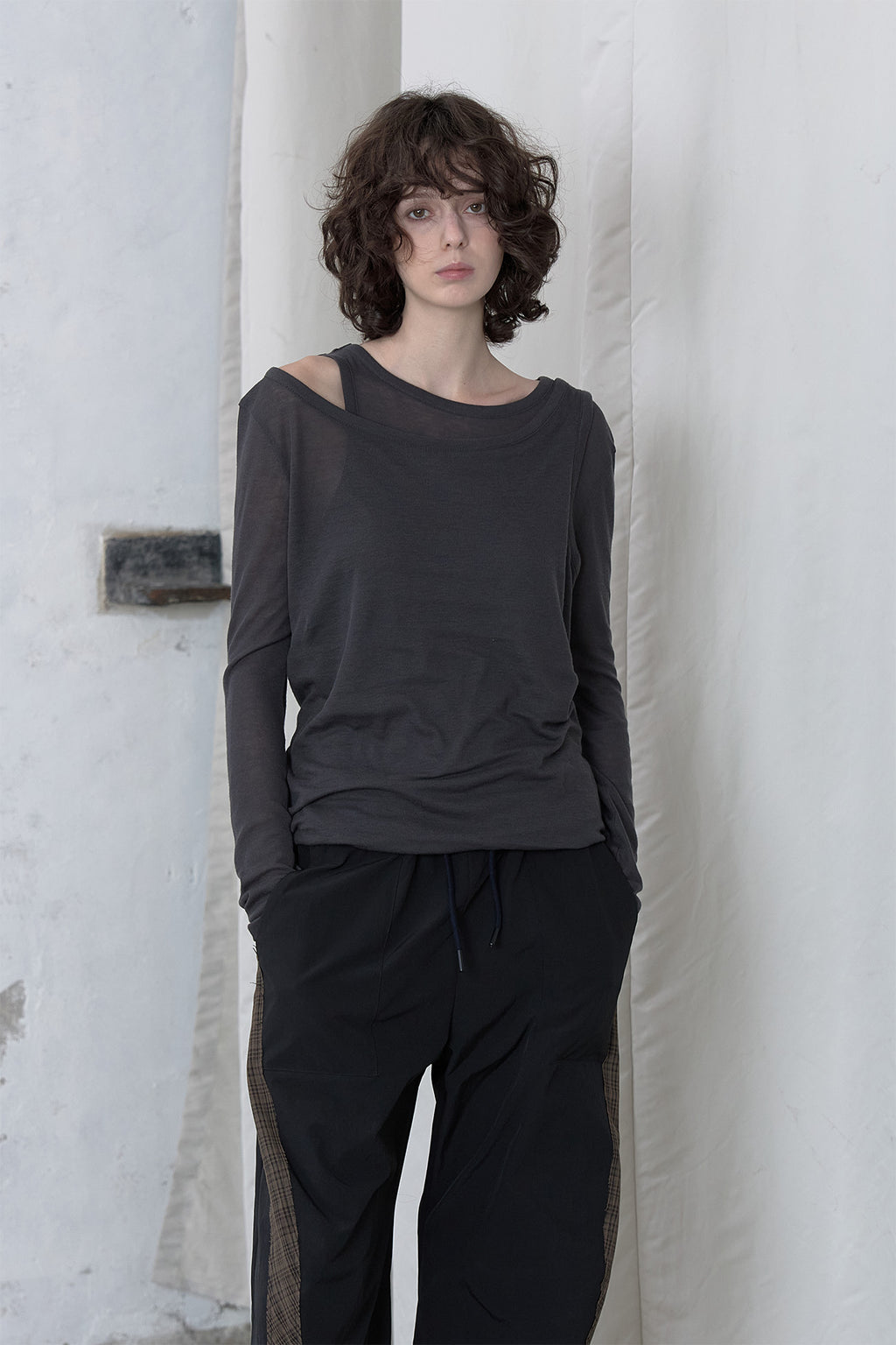 Deinet - Layered Long Sleeve (Charcoal) product image 7 | TRAB K-Fashion Australia